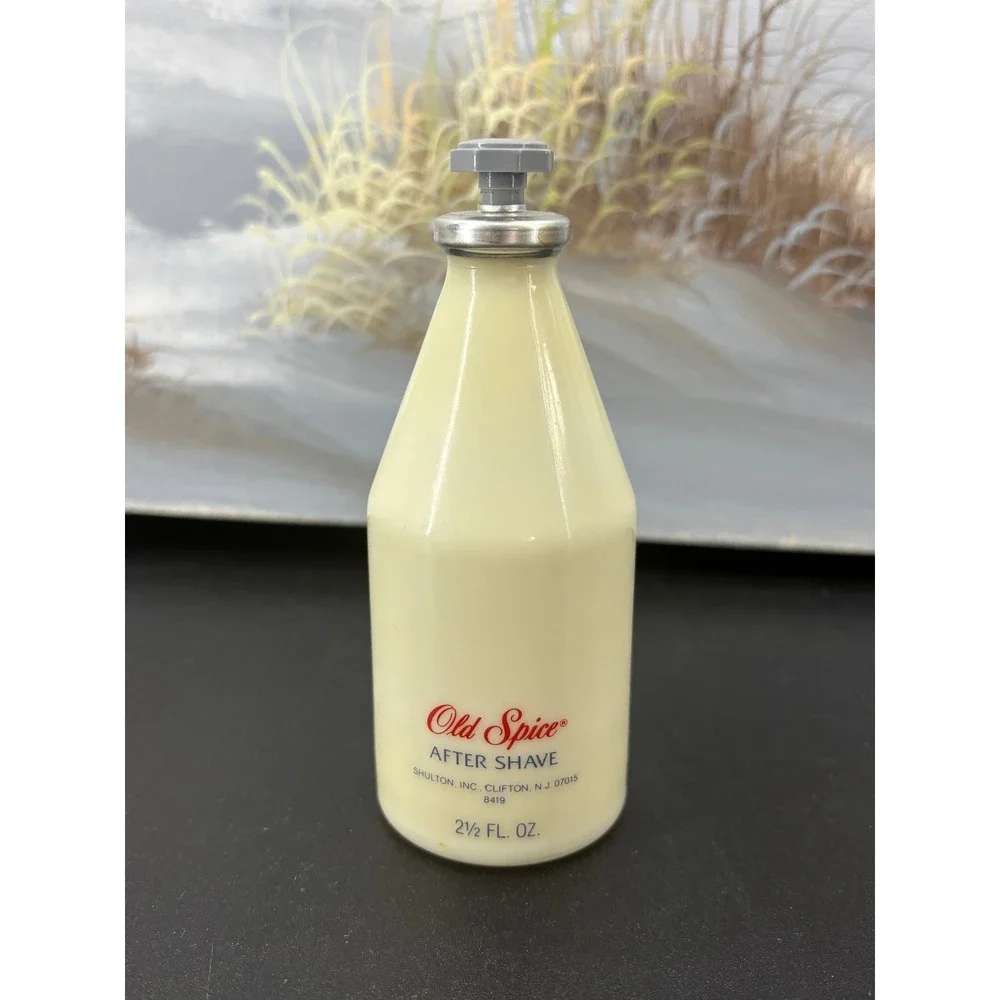 Vintage Old Spice After Shave Glass Bottle 2.5 oz Star Cap Full 2-1/2 fl oz